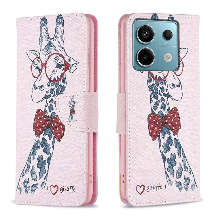 For Xiaomi Redmi Note 13 Pro 5G / Poco X6 5G Wallet Case Pattern Folio Leather Cell Phone Cover