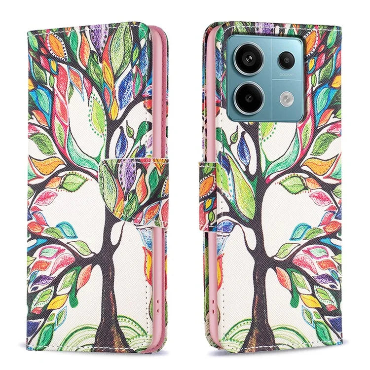 For Xiaomi Redmi Note 13 Pro 5G / Poco X6 5G Wallet Case Pattern Folio Leather Cell Phone Cover