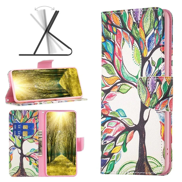 For Xiaomi Redmi Note 13 Pro 5G / Poco X6 5G Wallet Case Pattern Folio Leather Cell Phone Cover