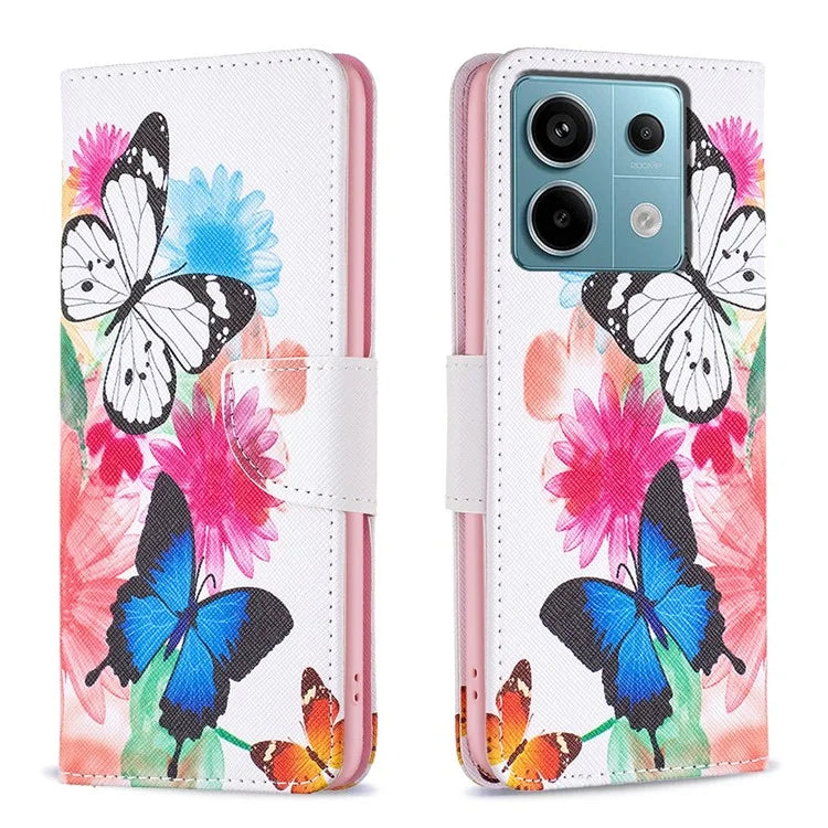 For Xiaomi Redmi Note 13 Pro 5G / Poco X6 5G Wallet Case Pattern Folio Leather Cell Phone Cover