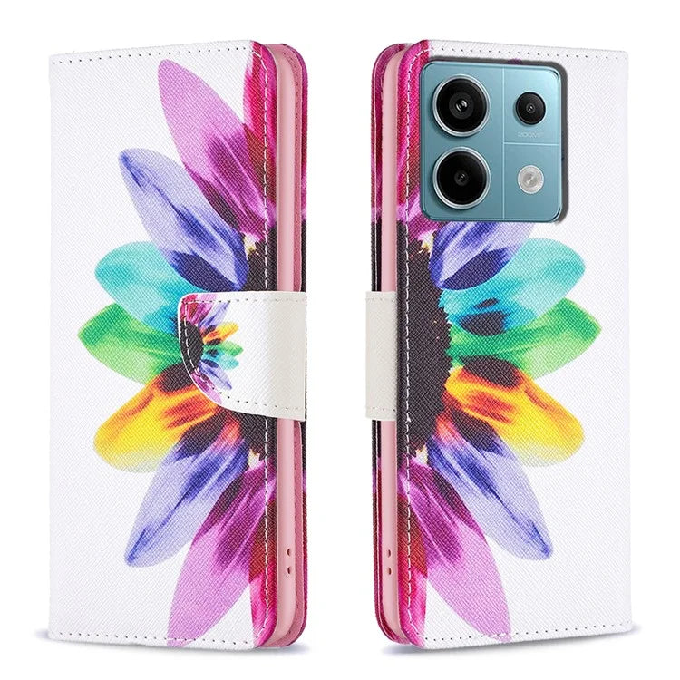 For Xiaomi Redmi Note 13 Pro 5G / Poco X6 5G Wallet Case Pattern Folio Leather Cell Phone Cover