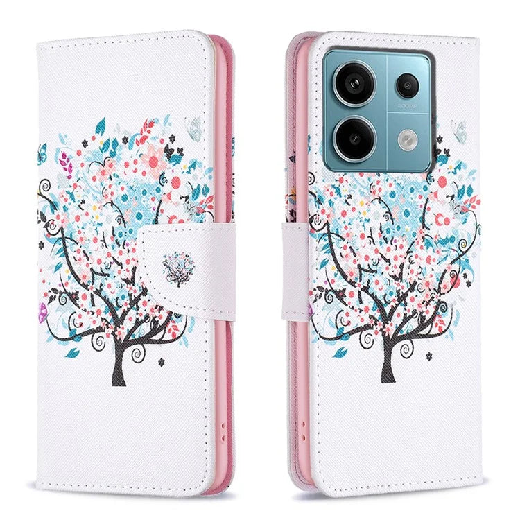 For Xiaomi Redmi Note 13 Pro 5G / Poco X6 5G Wallet Case Pattern Folio Leather Cell Phone Cover