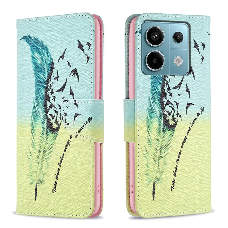 For Xiaomi Redmi Note 13 Pro 5G / Poco X6 5G Wallet Case Pattern Folio Leather Cell Phone Cover