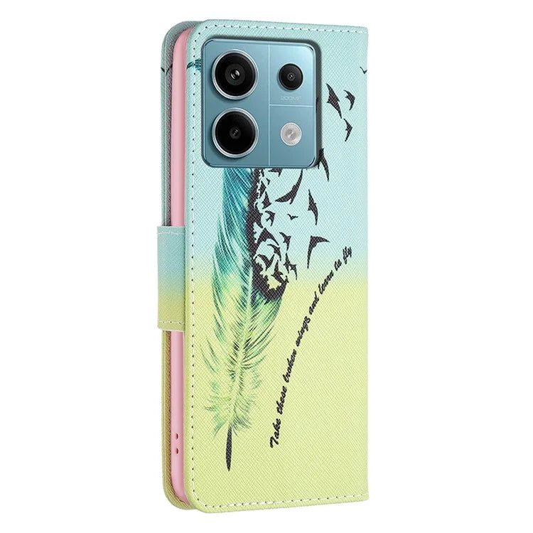 For Xiaomi Redmi Note 13 Pro 5G / Poco X6 5G Wallet Case Pattern Folio Leather Cell Phone Cover
