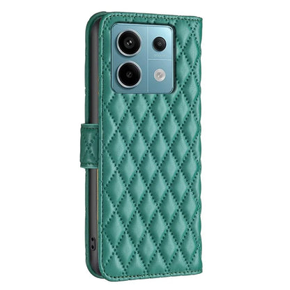 BINFEN COLOR BF Style-14 For Xiaomi Redmi Note 13 Pro 5G / Poco X6 5G Rhombus Case PU Leather Folio Flip Cover