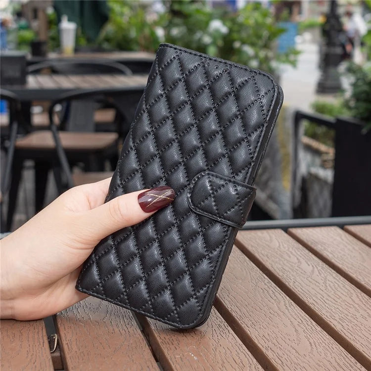 BINFEN COLOR BF Style-14 For Xiaomi Redmi Note 13 Pro 5G / Poco X6 5G Rhombus Case PU Leather Folio Flip Cover
