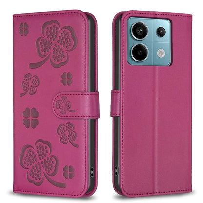 For Xiaomi Redmi Note 13 Pro 5G / Poco X6 5G Leather Case Lucky Clover Pattern Protection Shell Phone Cover