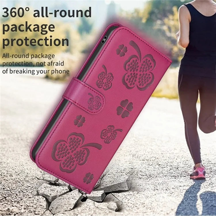 For Xiaomi Redmi Note 13 Pro 5G / Poco X6 5G Leather Case Lucky Clover Pattern Protection Shell Phone Cover