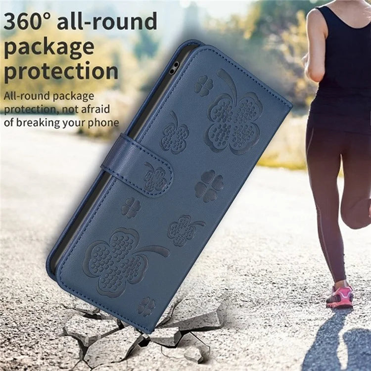 For Xiaomi Redmi Note 13 Pro 5G / Poco X6 5G Leather Case Lucky Clover Pattern Protection Shell Phone Cover
