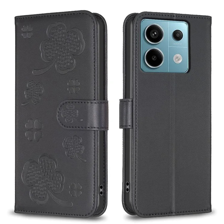 For Xiaomi Redmi Note 13 Pro 5G / Poco X6 5G Leather Case Lucky Clover Pattern Protection Shell Phone Cover