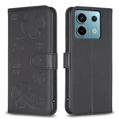 For Xiaomi Redmi Note 13 Pro 5G / Poco X6 5G Leather Case Lucky Clover Pattern Protection Shell Phone Cover