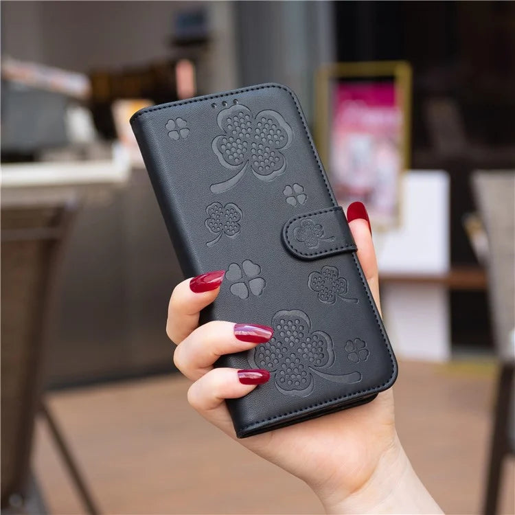 For Xiaomi Redmi Note 13 Pro 5G / Poco X6 5G Leather Case Lucky Clover Pattern Protection Shell Phone Cover