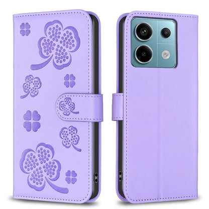 For Xiaomi Redmi Note 13 Pro 5G / Poco X6 5G Leather Case Lucky Clover Pattern Protection Shell Phone Cover