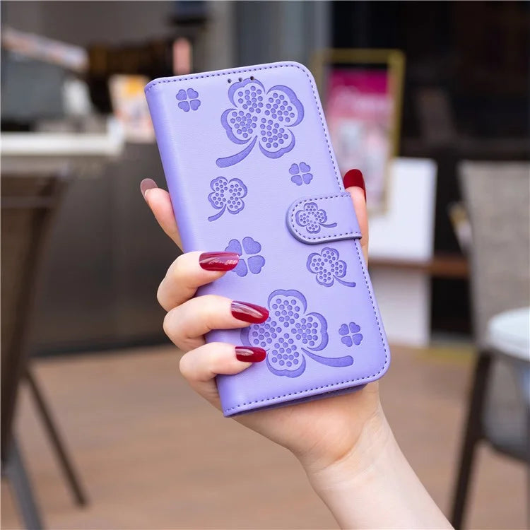 For Xiaomi Redmi Note 13 Pro 5G / Poco X6 5G Leather Case Lucky Clover Pattern Protection Shell Phone Cover