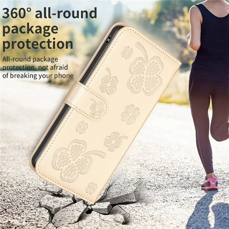 For Xiaomi Redmi Note 13 Pro 5G / Poco X6 5G Leather Case Lucky Clover Pattern Protection Shell Phone Cover