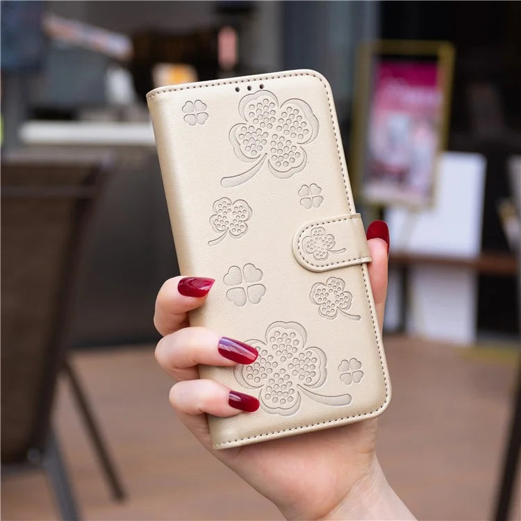 For Xiaomi Redmi Note 13 Pro 5G / Poco X6 5G Leather Case Lucky Clover Pattern Protection Shell Phone Cover