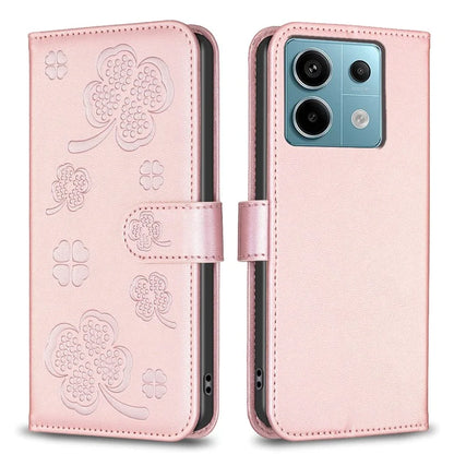 For Xiaomi Redmi Note 13 Pro 5G / Poco X6 5G Leather Case Lucky Clover Pattern Protection Shell Phone Cover