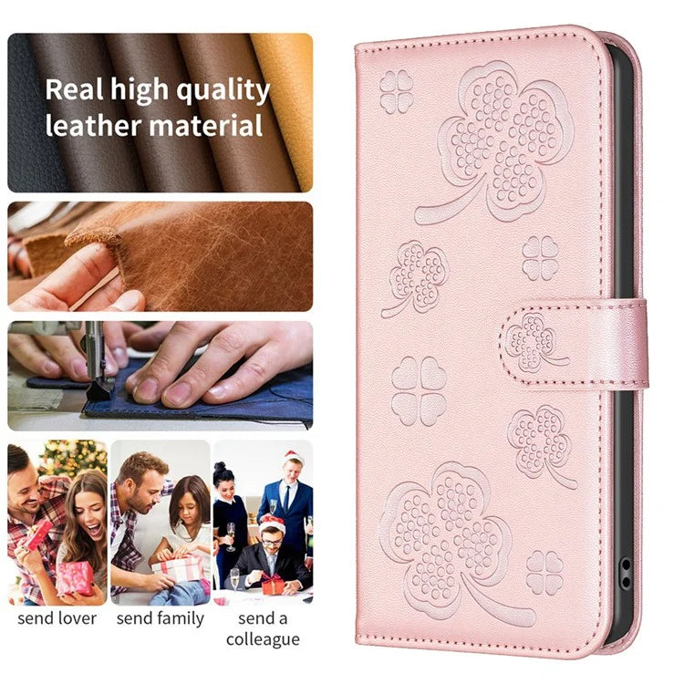 For Xiaomi Redmi Note 13 Pro 5G / Poco X6 5G Leather Case Lucky Clover Pattern Protection Shell Phone Cover
