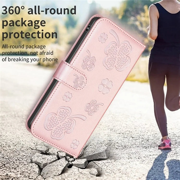 For Xiaomi Redmi Note 13 Pro 5G / Poco X6 5G Leather Case Lucky Clover Pattern Protection Shell Phone Cover