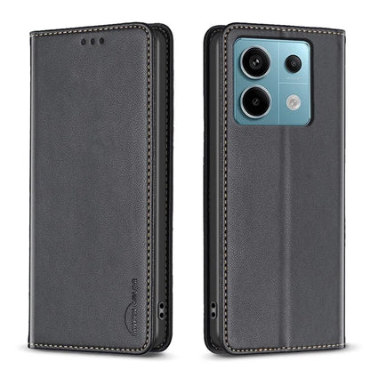 BINFEN COLOR BF18 For Xiaomi Redmi Note 13 Pro 5G / Poco X6 5G PU Leather Case Magnetic Auto-absorbed Phone Cover