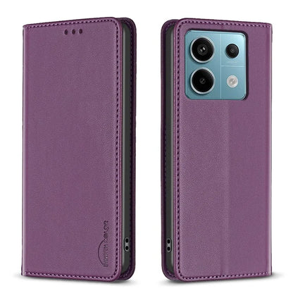 BINFEN COLOR BF18 For Xiaomi Redmi Note 13 Pro 5G / Poco X6 5G PU Leather Case Magnetic Auto-absorbed Phone Cover