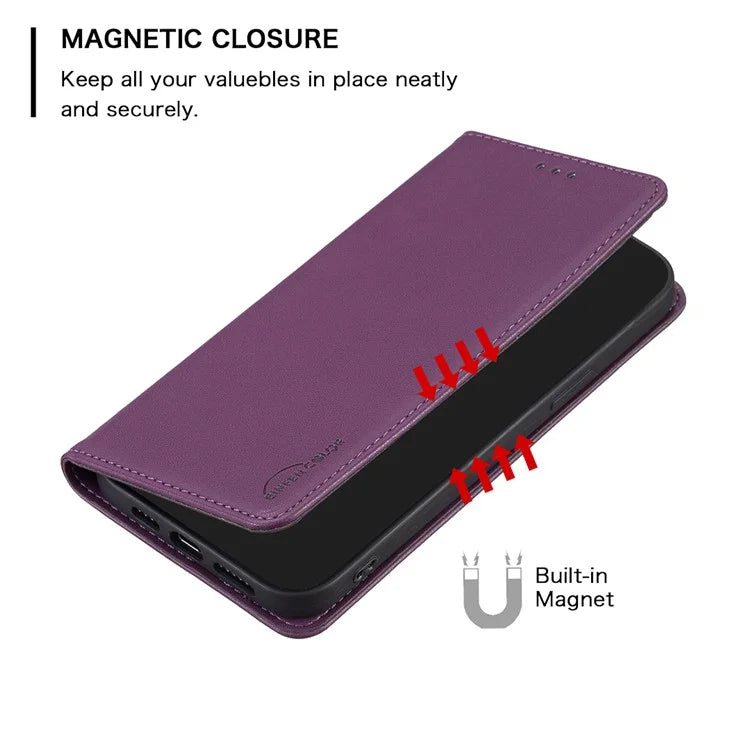 BINFEN COLOR BF18 For Xiaomi Redmi Note 13 Pro 5G / Poco X6 5G PU Leather Case Magnetic Auto-absorbed Phone Cover