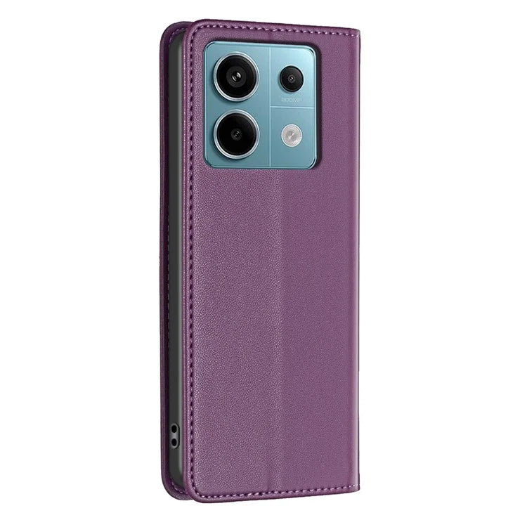 BINFEN COLOR BF18 For Xiaomi Redmi Note 13 Pro 5G / Poco X6 5G PU Leather Case Magnetic Auto-absorbed Phone Cover