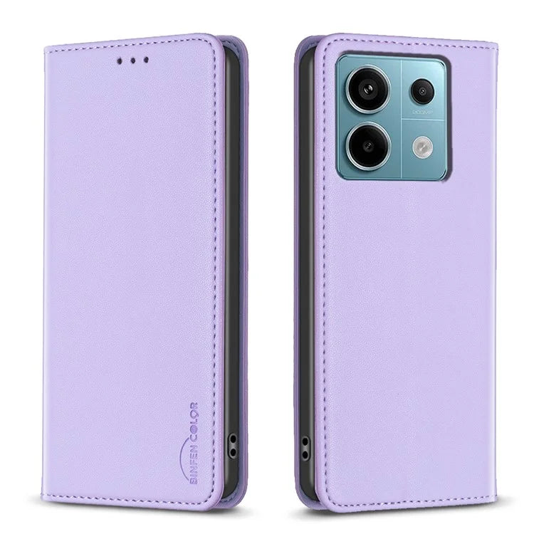 BINFEN COLOR BF18 For Xiaomi Redmi Note 13 Pro 5G / Poco X6 5G PU Leather Case Magnetic Auto-absorbed Phone Cover
