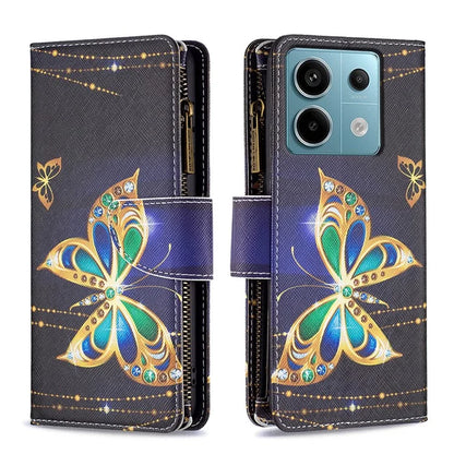 BF03 For Xiaomi Redmi Note 13 Pro 5G / Poco X6 5G Zipper Wallet Case PU Leather Pattern Printing Phone Cover
