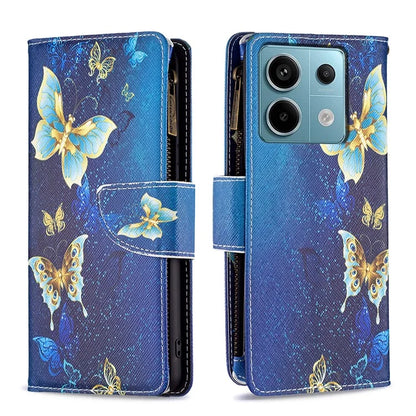 BF03 For Xiaomi Redmi Note 13 Pro 5G / Poco X6 5G Zipper Wallet Case PU Leather Pattern Printing Phone Cover