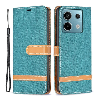 For Xiaomi Redmi Note 13 Pro 5G / Poco X6 5G Case Jeans Cloth Splicing Leather Phone Cover
