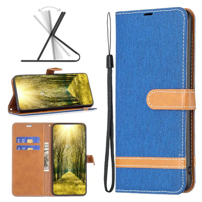 For Xiaomi Redmi Note 13 Pro 5G / Poco X6 5G Case Jeans Cloth Splicing Leather Phone Cover