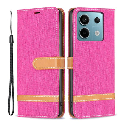 For Xiaomi Redmi Note 13 Pro 5G / Poco X6 5G Case Jeans Cloth Splicing Leather Phone Cover