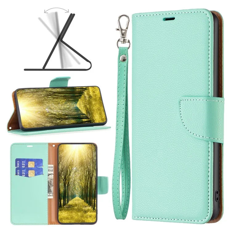 For Xiaomi Redmi Note 13 Pro 5G / Poco X6 5G Phone Case Solid Color PU Leather Stand View Cover Litchi Texture