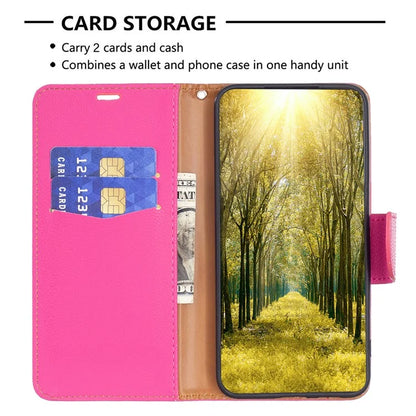 For Xiaomi Redmi Note 13 Pro 5G / Poco X6 5G Phone Case Solid Color PU Leather Stand View Cover Litchi Texture