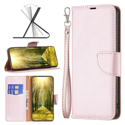 For Xiaomi Redmi Note 13 Pro 5G / Poco X6 5G Phone Case Solid Color PU Leather Stand View Cover Litchi Texture Gold