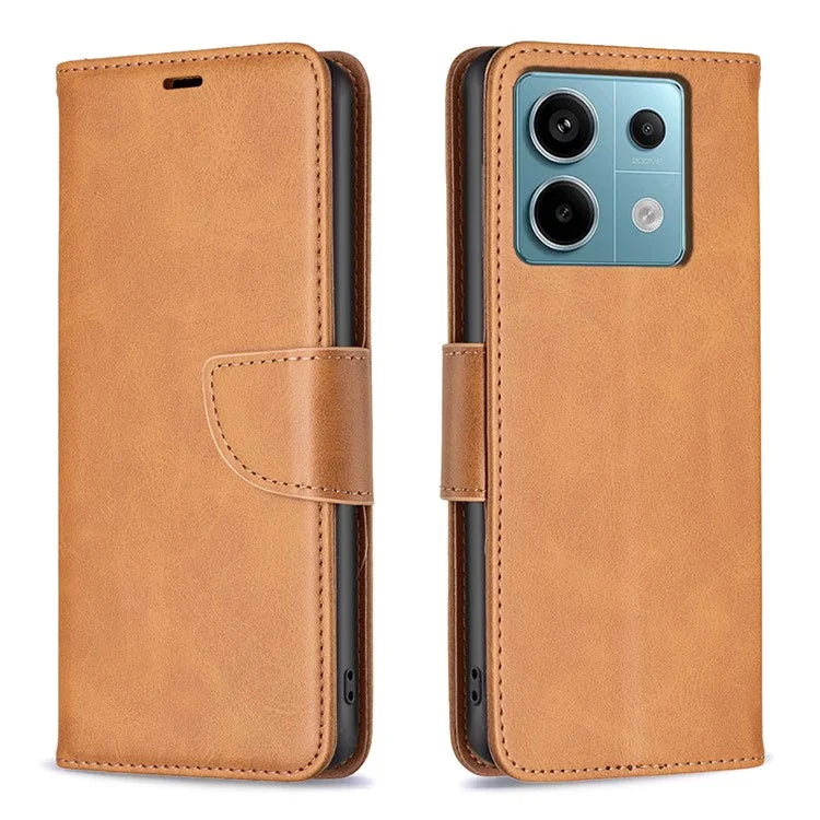 For Xiaomi Redmi Note 13 Pro 5G / Poco X6 5G Leather Wallet Case Solid Color Stand Phone Cover