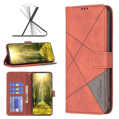BINFEN COLOR BF05 For Xiaomi Redmi Note 13 Pro 5G / Poco X6 5G Phone Case PU Leather Cover Geometric Imprinted