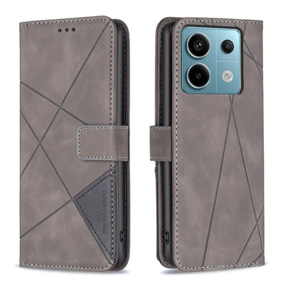 BINFEN COLOR BF05 For Xiaomi Redmi Note 13 Pro 5G / Poco X6 5G Phone Case PU Leather Cover Geometric Imprinted