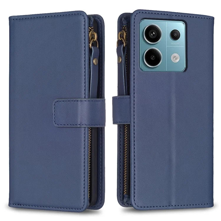 BF Style-19 for Xiaomi Redmi Note 13 Pro 5G / Poco X6 5G Leather Case Card Holder Zipper Pocket Phone Cover