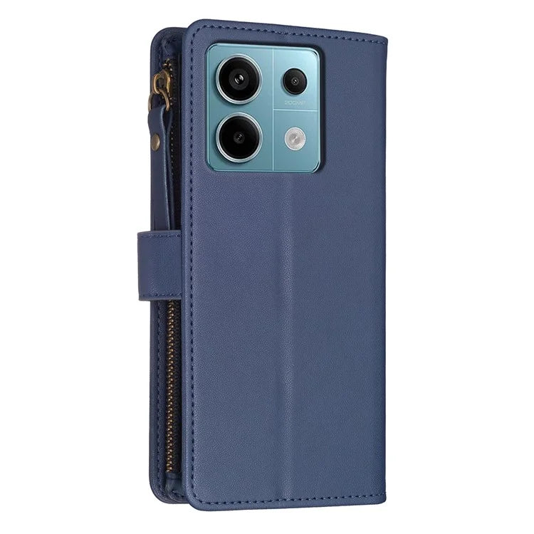 BF Style-19 for Xiaomi Redmi Note 13 Pro 5G / Poco X6 5G Leather Case Card Holder Zipper Pocket Phone Cover