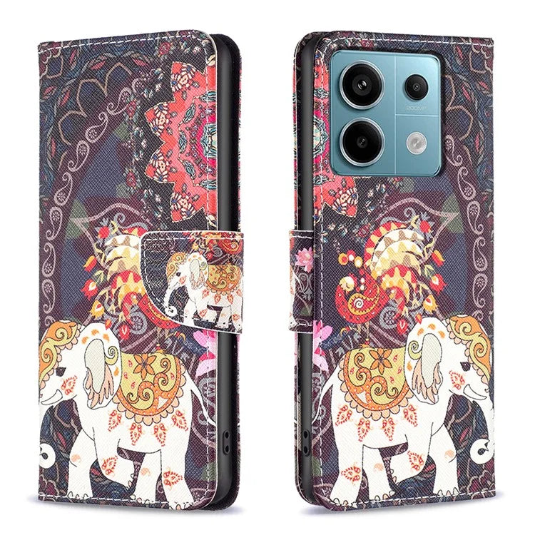 For Xiaomi Redmi Note 13 Pro 5G / Poco X6 5G Case Leather Cover with Wallet Pattern Printing