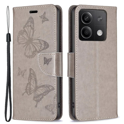 For Xiaomi Redmi Note 13 5G Leather Case Wallet Phone Cover Butterfly Pattern