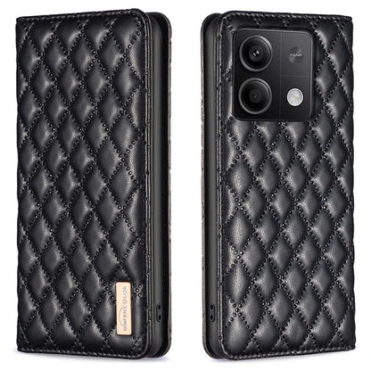 BINFEN COLOR BF Style-16 For Xiaomi Redmi Note 13 5G Case Card Holder PU Leather Phone Cover