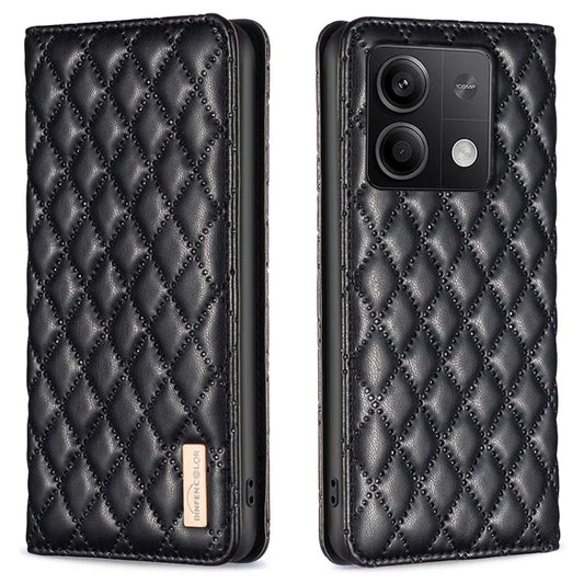 BINFEN COLOR BF Style-16 For Xiaomi Redmi Note 13 5G Case Card Holder PU Leather Phone Cover