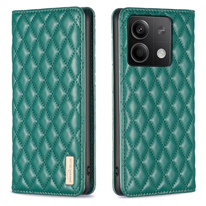 BINFEN COLOR BF Style-16 For Xiaomi Redmi Note 13 5G Case Card Holder PU Leather Phone Cover