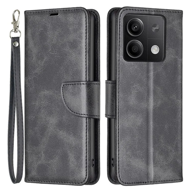 For Xiaomi Redmi Note 13 5G Leather Case Shockproof TPU Stand Solid Color Phone Cover