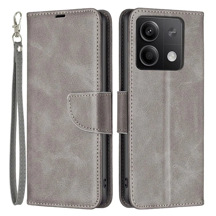 For Xiaomi Redmi Note 13 5G Leather Case Shockproof TPU Stand Solid Color Phone Cover