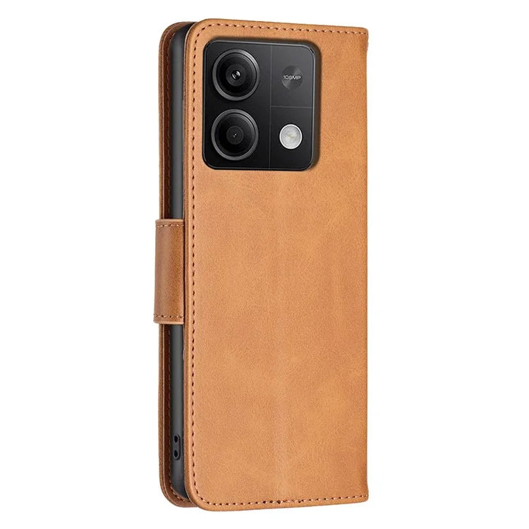 For Xiaomi Redmi Note 13 5G Leather Case Shockproof TPU Stand Solid Color Phone Cover