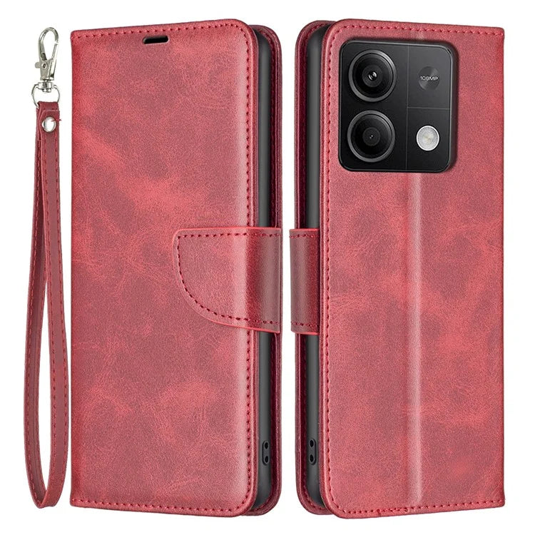 For Xiaomi Redmi Note 13 5G Leather Case Shockproof TPU Stand Solid Color Phone Cover